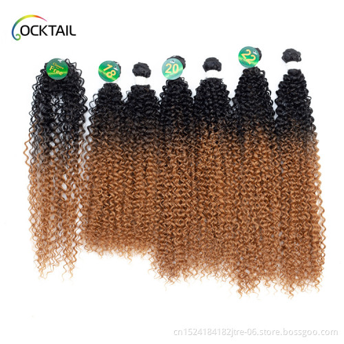colorful synthetic hair extensions ombre color blonde cheap darling hair japanese synthetic hair weave with free closure